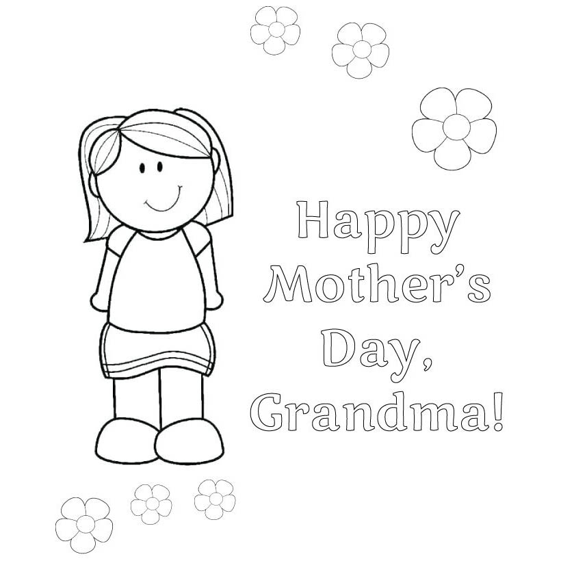 Free Mother's Day Girl Coloring Pages for Grandma printable