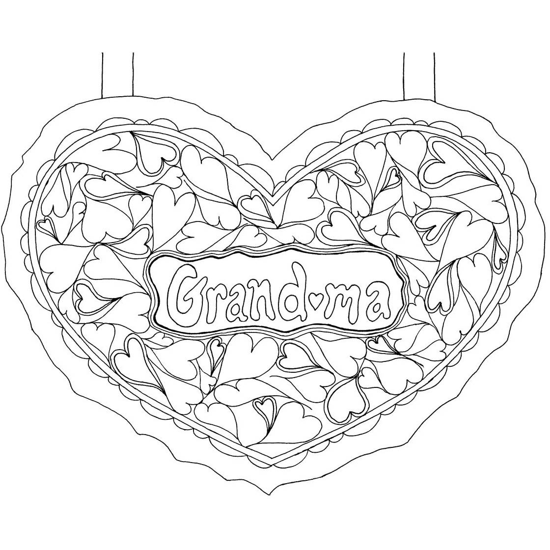 Free Mother's Day Grandma Coloring Pages printable