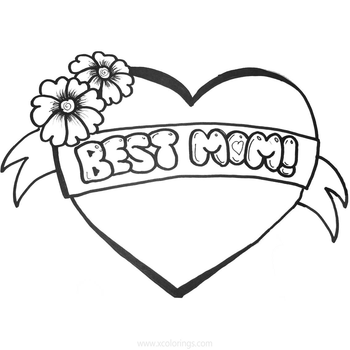 Free Mother's Day Heart Coloring Pages printable