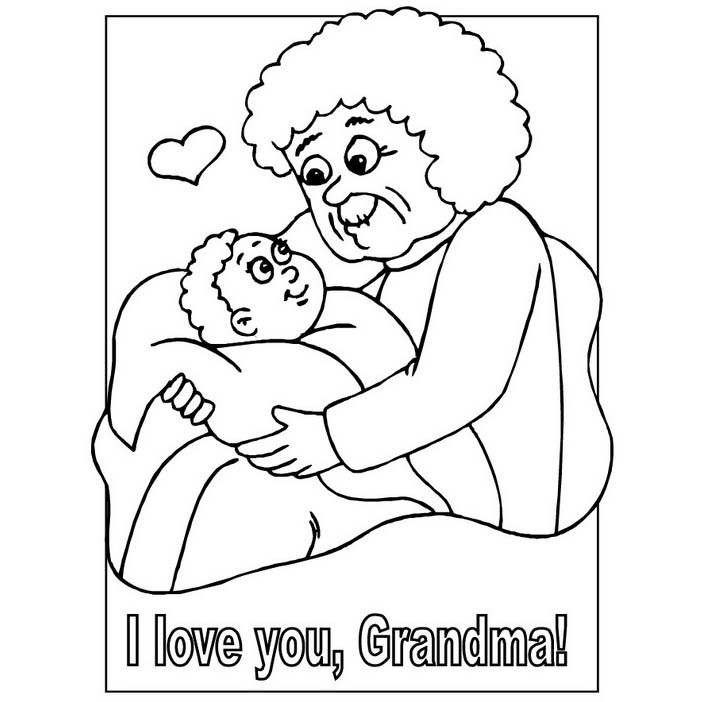 Free Mother's Day I Love You Grandma Coloring Pages printable