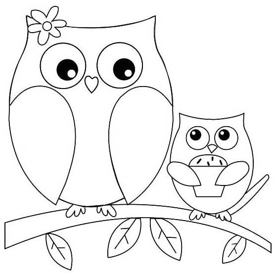 Free Mother's Day Owls Coloring Pages printable