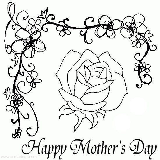 Free Mother's Day Rose Coloring Pages printable