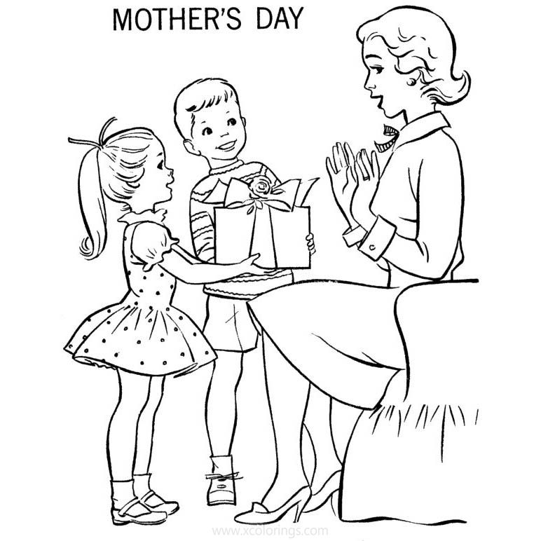 Free Mother's Day Surprise Coloring Pages Printable printable