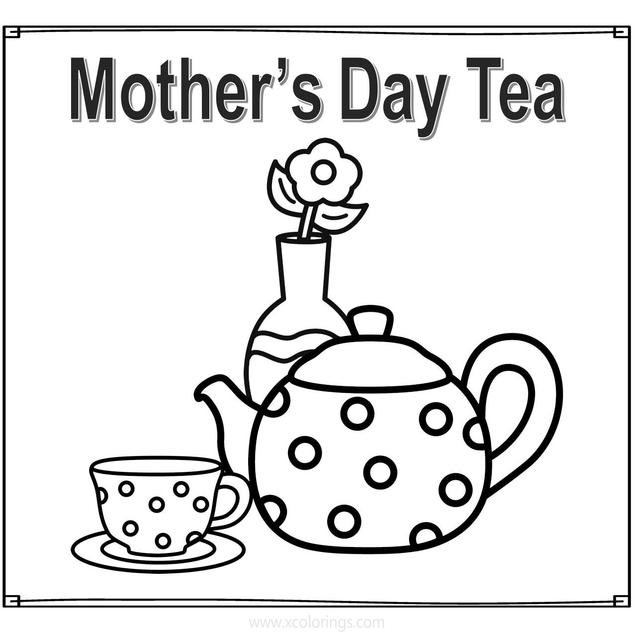Free Mother's Day Tea Coloring Pages printable