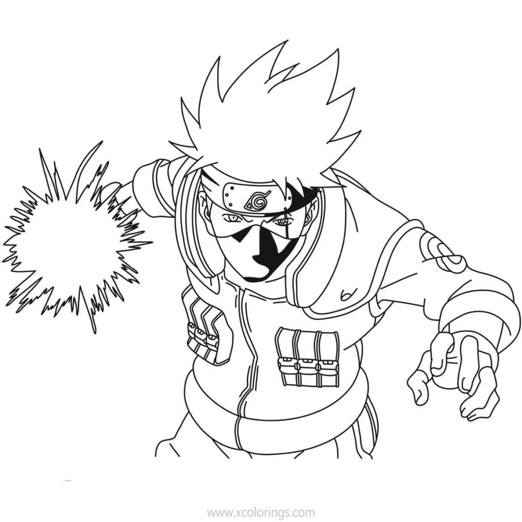 Kakashi Hatake Coloring Pages Black and White - XColorings.com