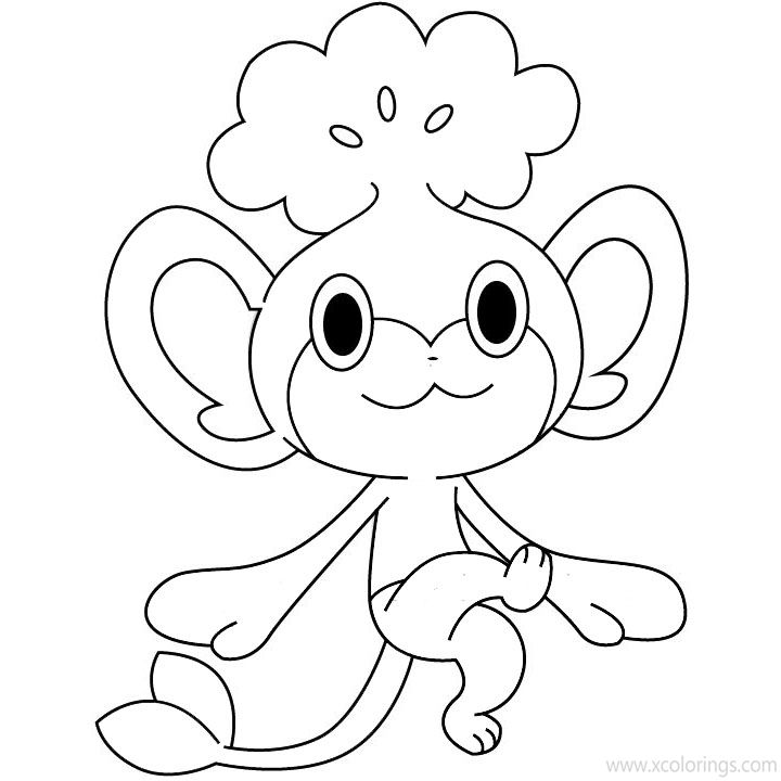 Free Pansage from Pokemon Coloring Pages printable
