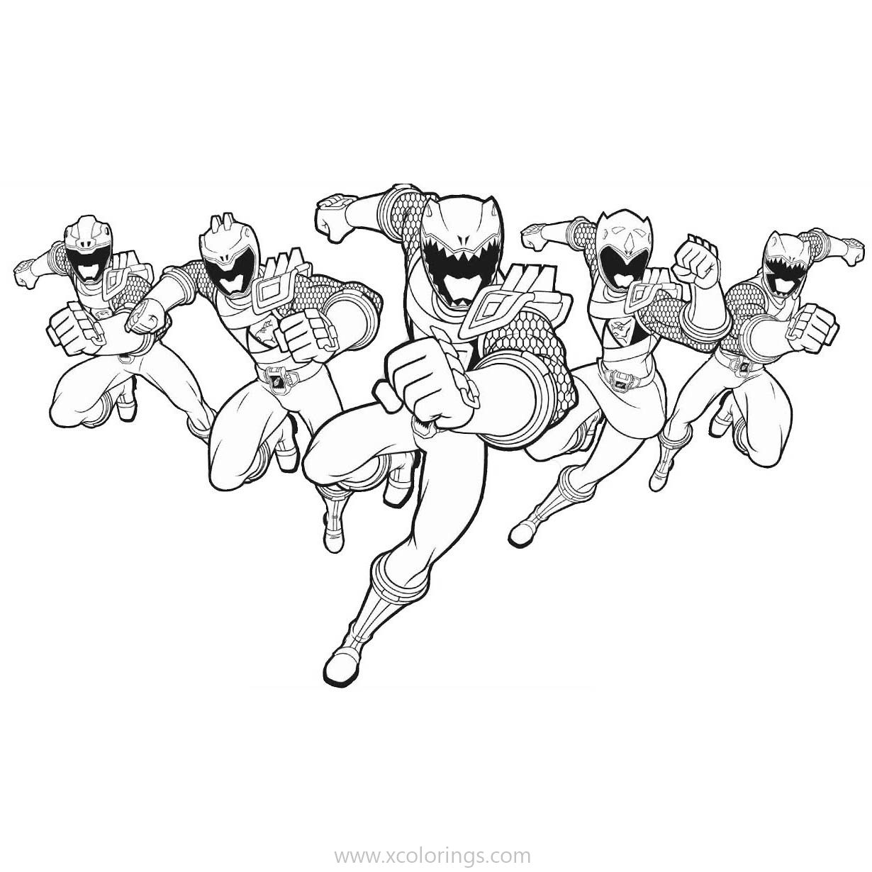 Free Power Rangers Dino Charge Characters Coloring Pages printable