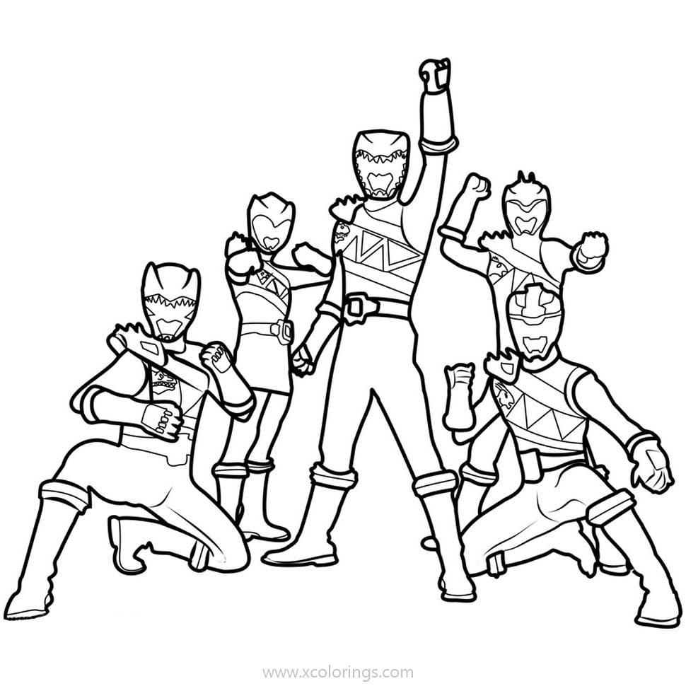 Power Rangers Dino Charge Coloring Pages Red Ranger - XColorings.com