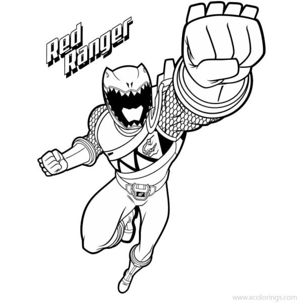 Power Rangers Dino Charge Coloring Pages Red Zord - XColorings.com