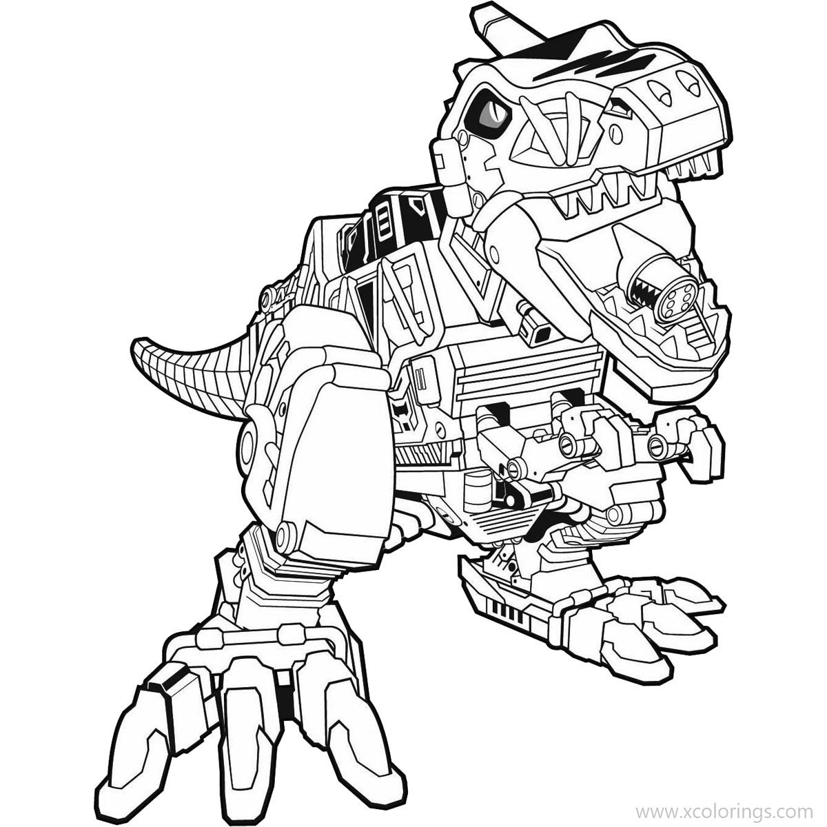 Free Power Rangers Dino Charge Coloring Pages Red Zord printable