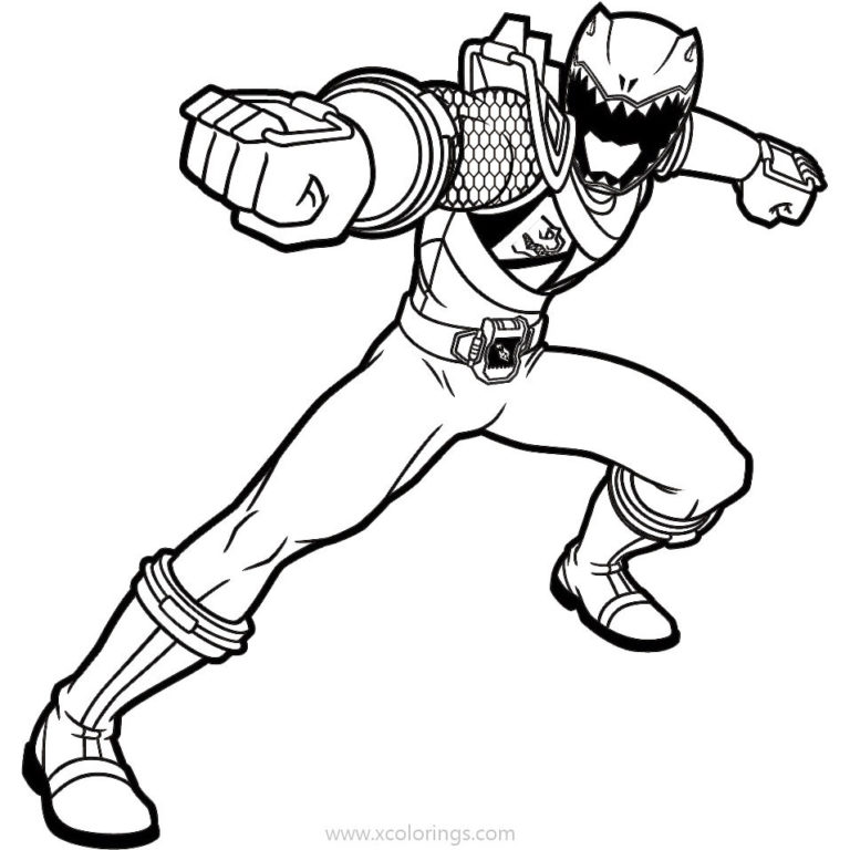 Power Rangers Dino Charge Coloring Pages Red Ranger - XColorings.com