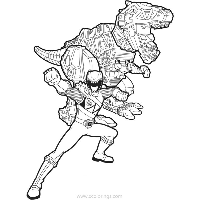 Power Rangers Dino Charge Coloring Pages Red Ranger XColorings