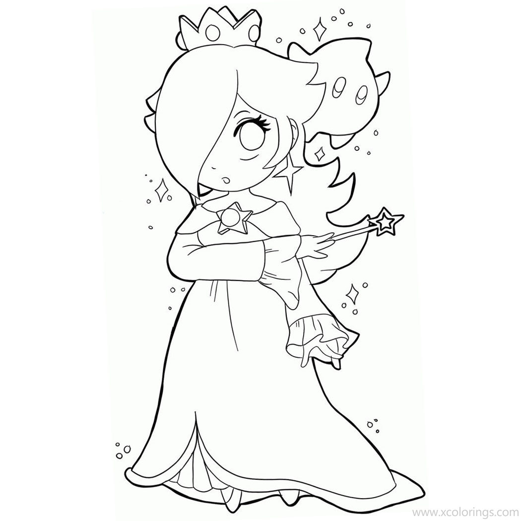 Princess Rosalina Coloring Pages From Mario Bros XColorings