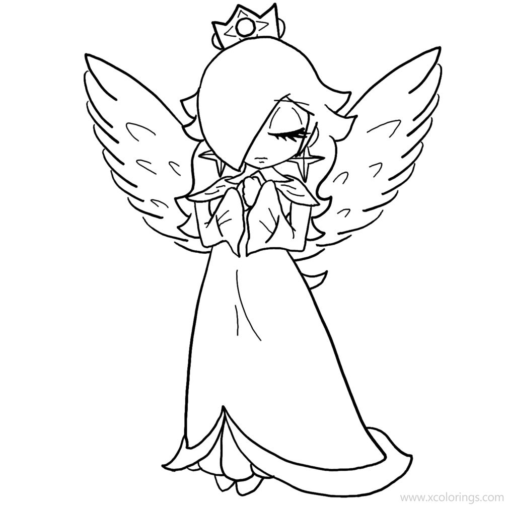 Free Princess Rosalina with Wings Coloring Pages printable