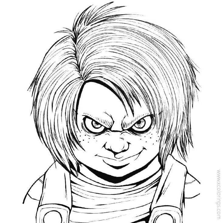 Chucky and Tiffany Coloring Pages - XColorings.com