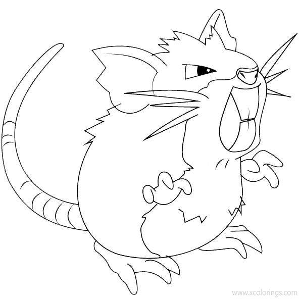 Raticate From Pokemon Coloring Pages XColorings Raticate From Pokemon Coloring Pages XColorings