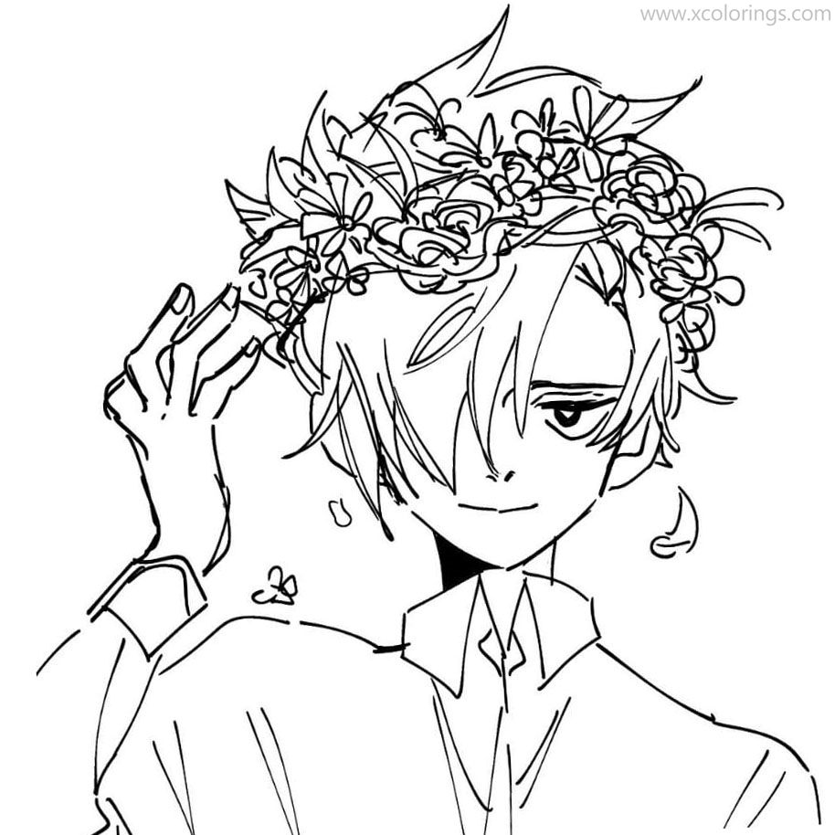 The Promised Neverland Coloring Pages Emma is Angry - XColorings.com