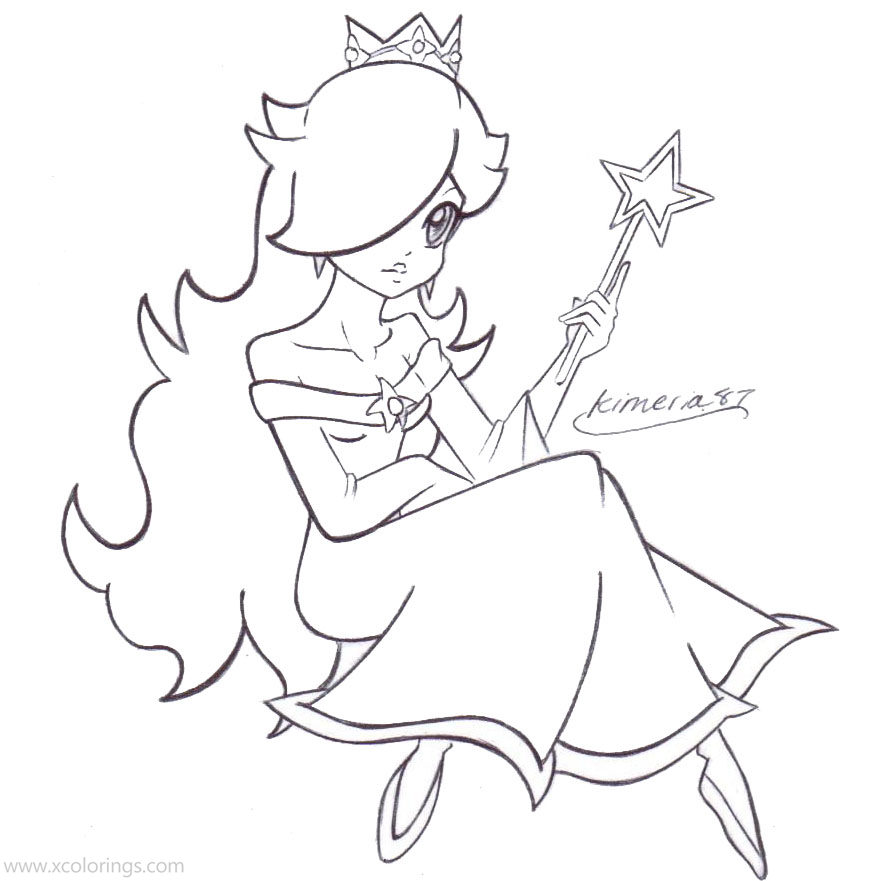 Free Rosalina Coloring Pages Fan Outline printable