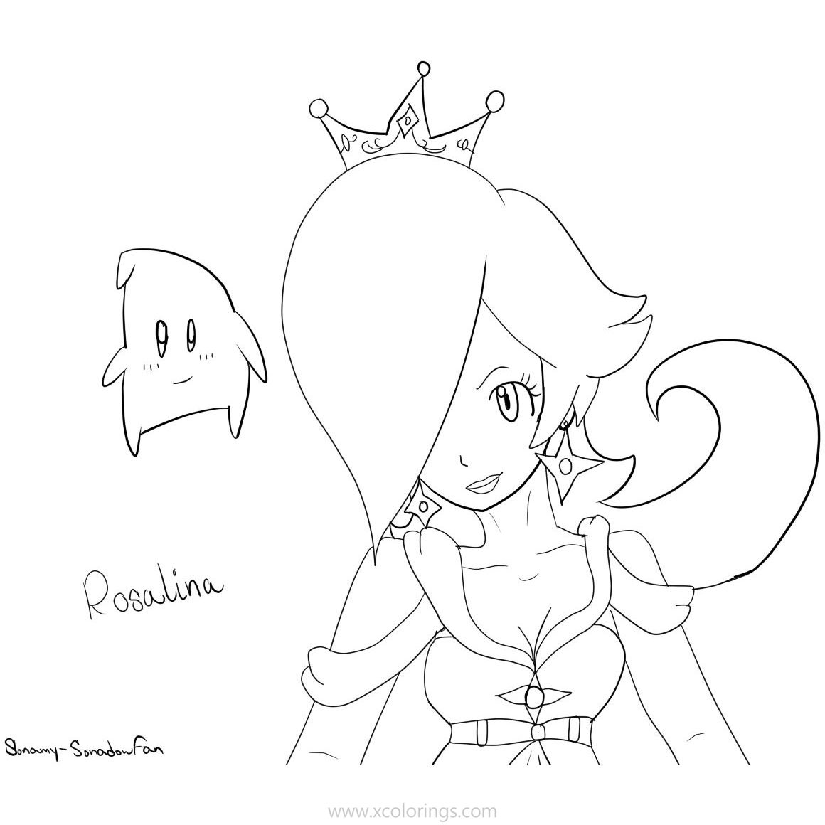 Free Rosalina Coloring Pages Lineart printable