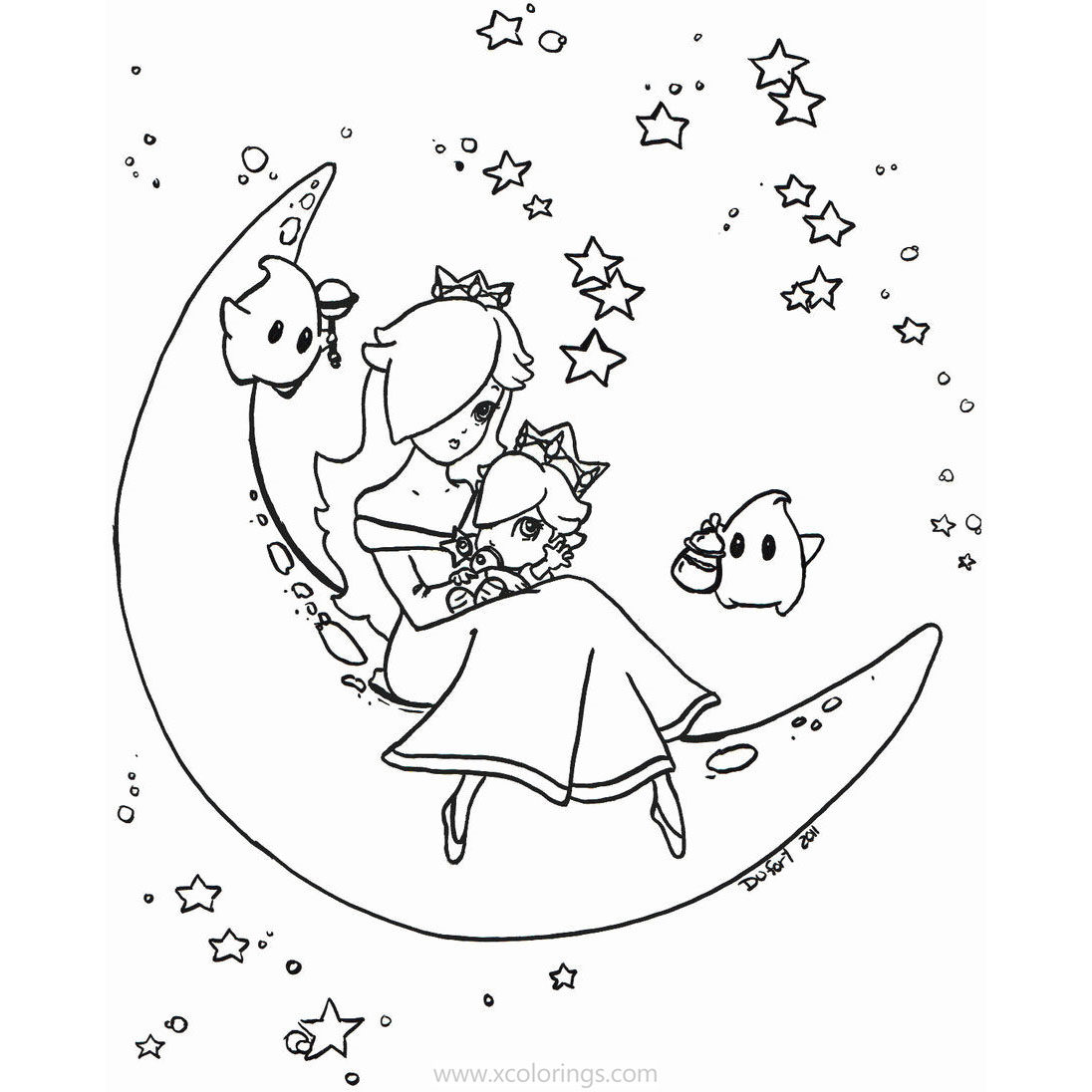 Free Rosalina Coloring Pages Princess On the Moon printable