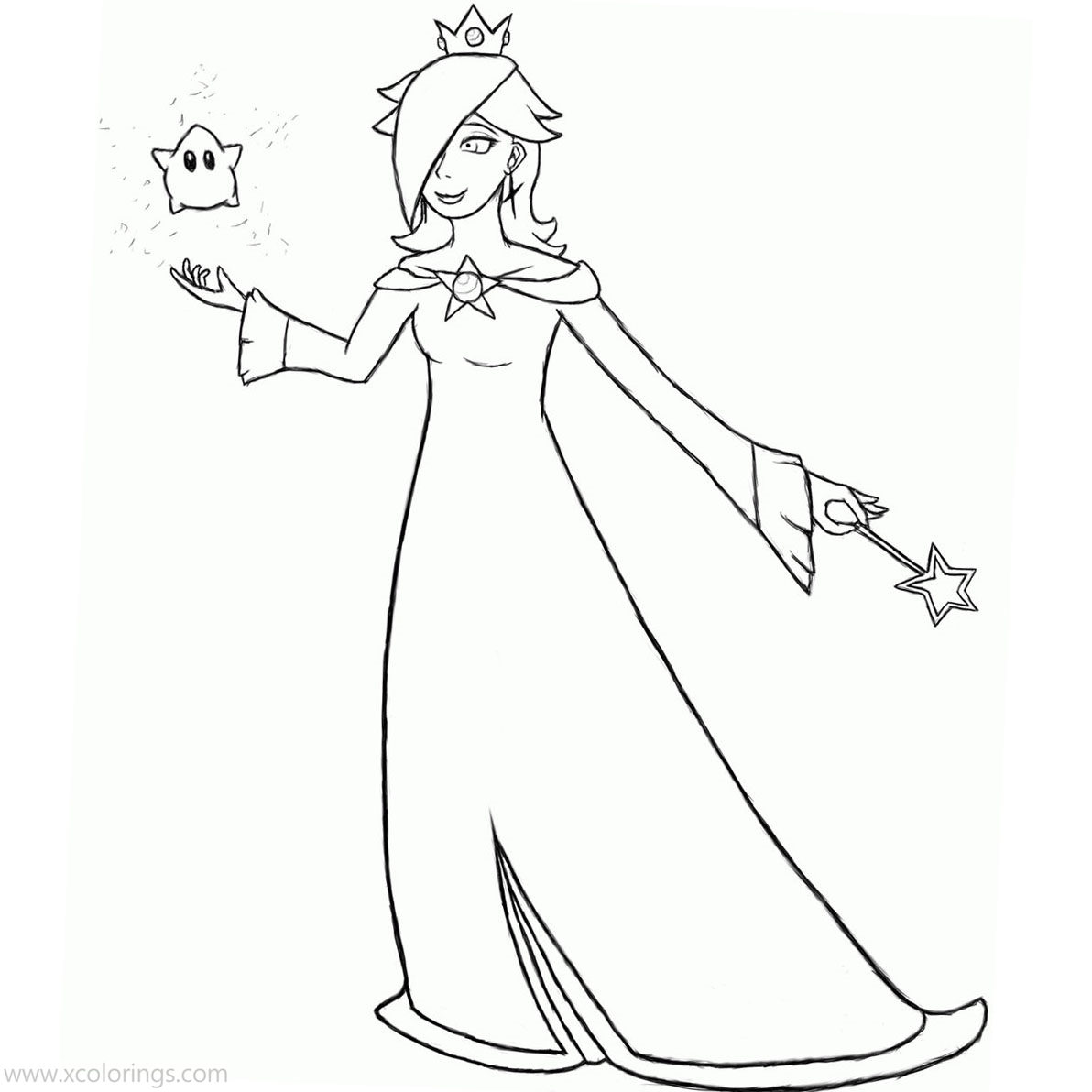Free Rosalina and Luma Coloring Pages Lineart printable