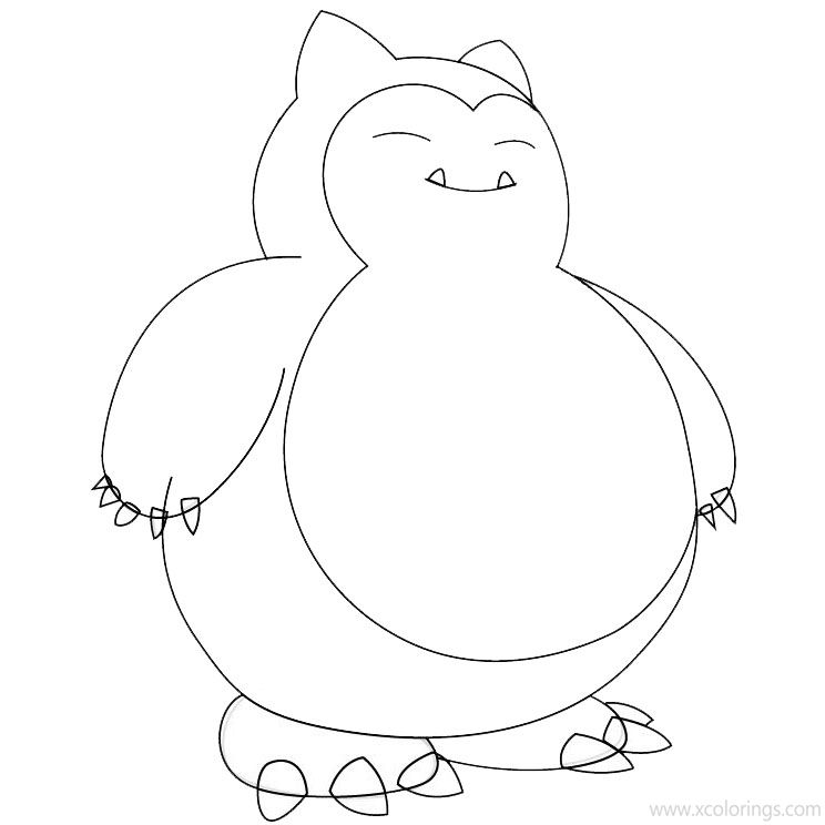 Free Snorlax from Pokemon Coloring Pages printable