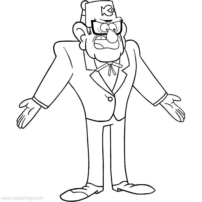 Free Stan from Gravity Falls Coloring Pages printable
