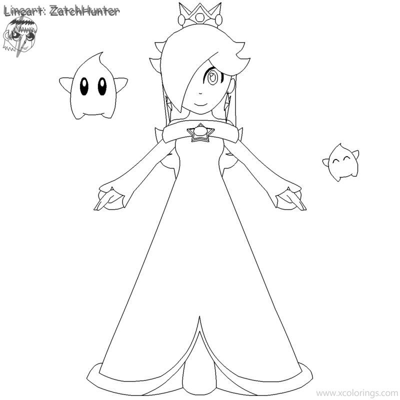 Free Super Mario Rosalina Coloring Pages Outline printable