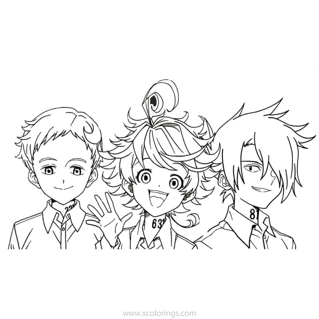 The Promised Neverland Coloring Pages Emma in Skirt - XColorings.com