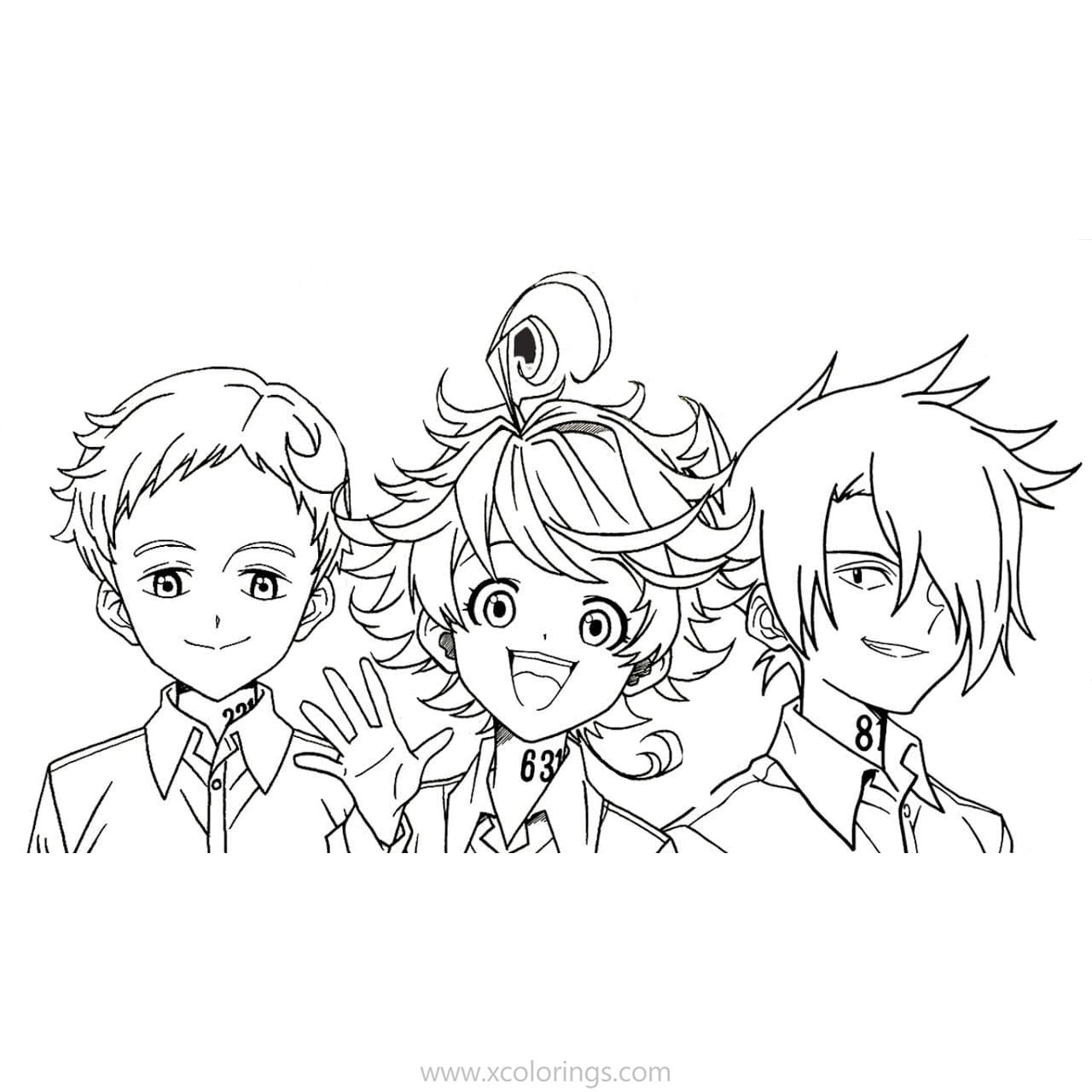 Free The Promised Neverland Coloring Pages Characters printable
