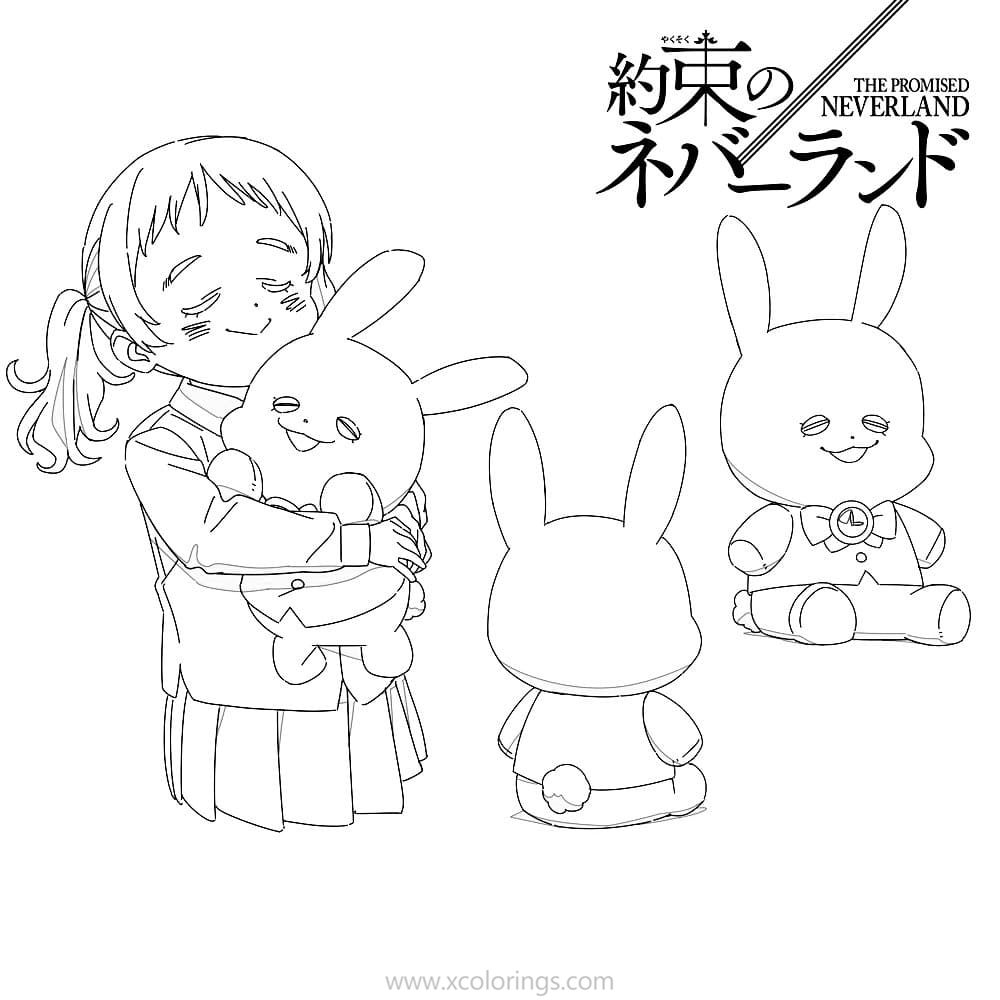 Free The Promised Neverland Coloring Pages Conny with Hare printable