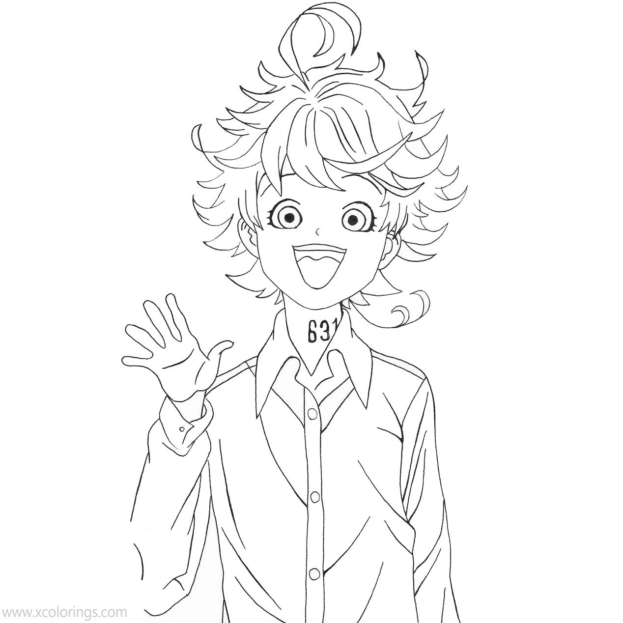 Free The Promised Neverland Coloring Pages Emma Outline printable