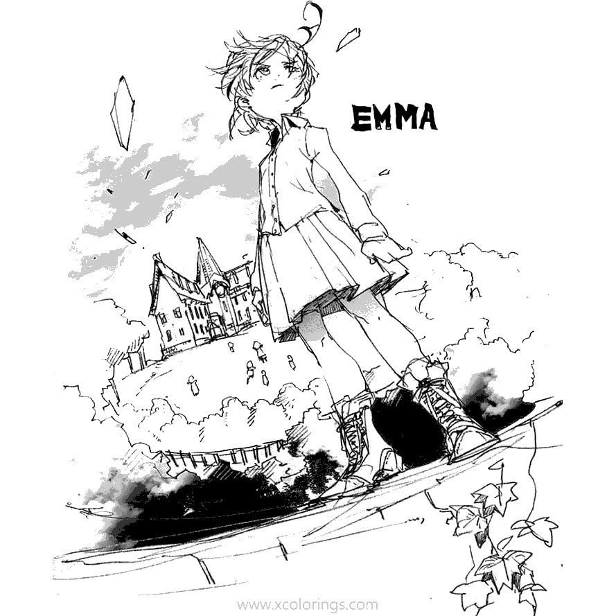 The Promised Neverland Coloring Pages Emma Printable - XColorings.com