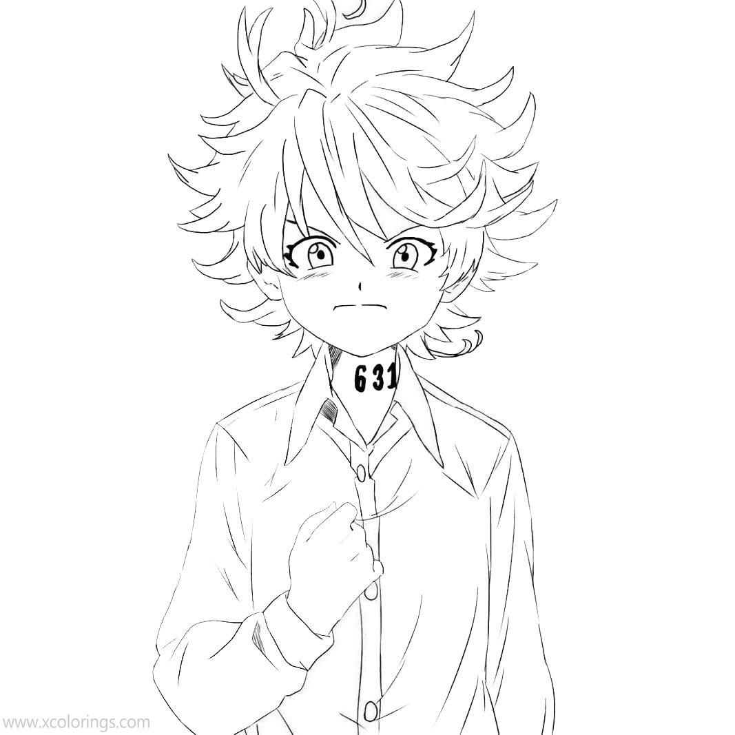 Free The Promised Neverland Coloring Pages Emma is Angry printable