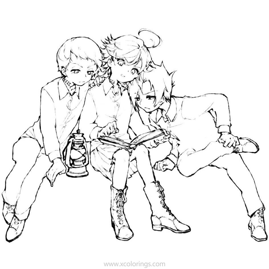 The Promised Neverland Coloring Pages Printable - XColorings.com