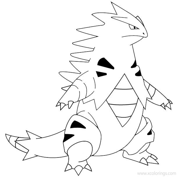 Free Tyranitar from Pokemon Coloring Pages printable