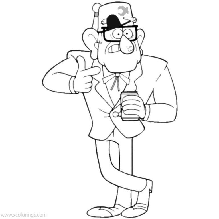 Gravity Falls Bill Cipher Coloring - Uncle Stan From Gravity Falls Coloring Pages 768x768 