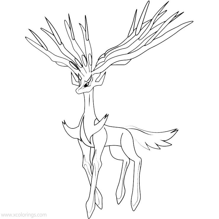 Free Xerneas from Pokemon Coloring Pages printable