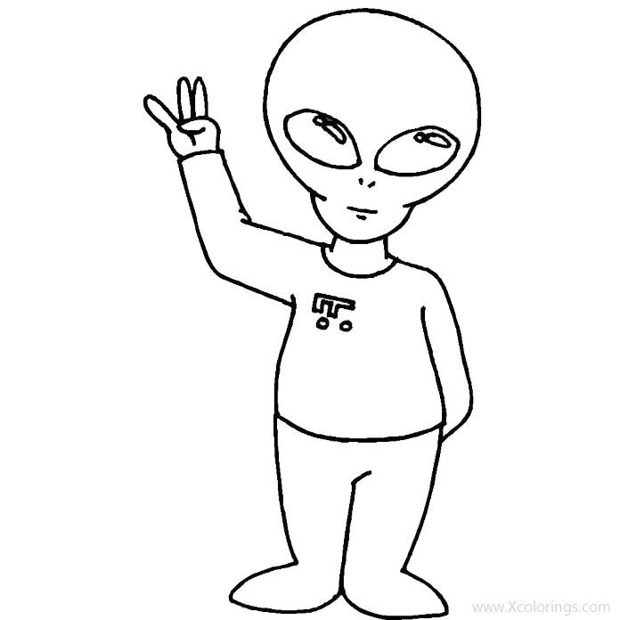 Free Alien Coloring Pages Easy for Kids printable