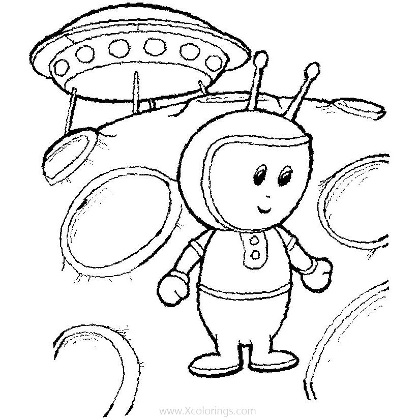 Free Alien Coloring Pages with UFO printable