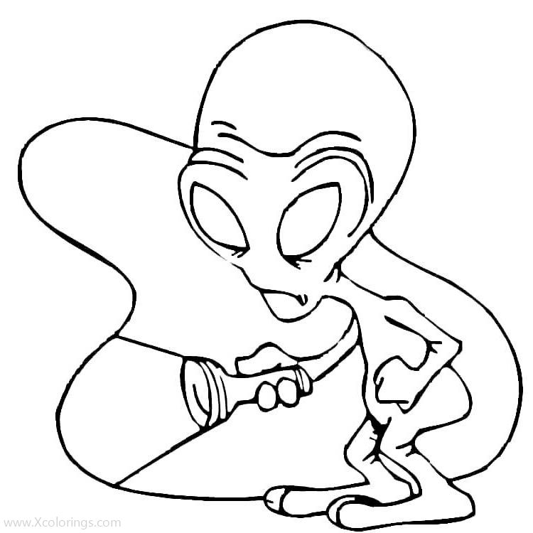 Free Alien Coloring Pages with a Flash printable