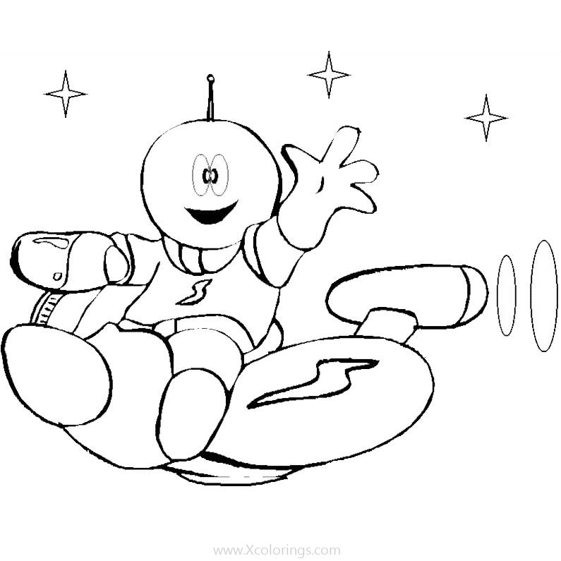 Free Alien Driving a Space Motor Coloring Pages printable