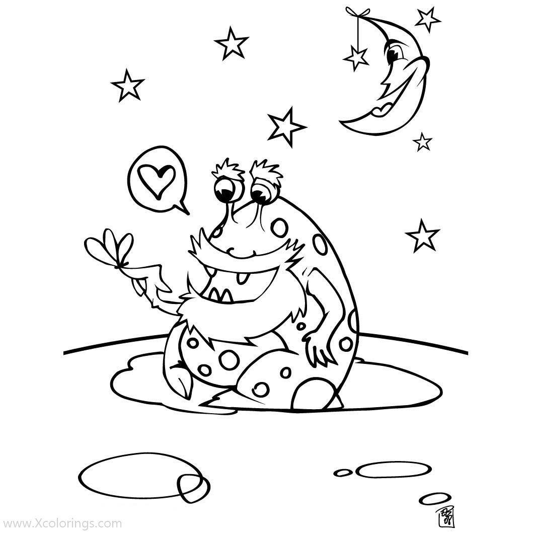 Free Alien Frog Coloring Pages printable
