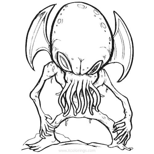 Free Alien Octopus Coloring Pages printable