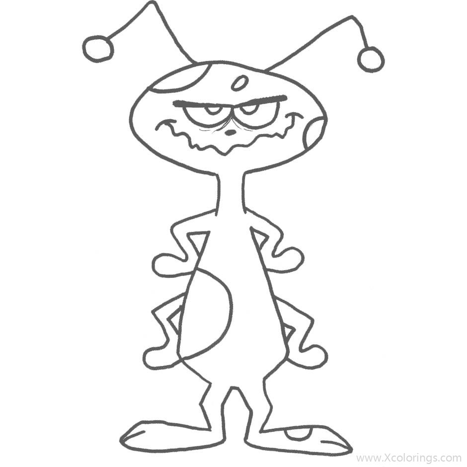 Free Alien with Four Arms Coloring Pages printable