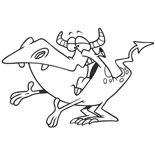 Free Alien with Horns Coloring Pages printable