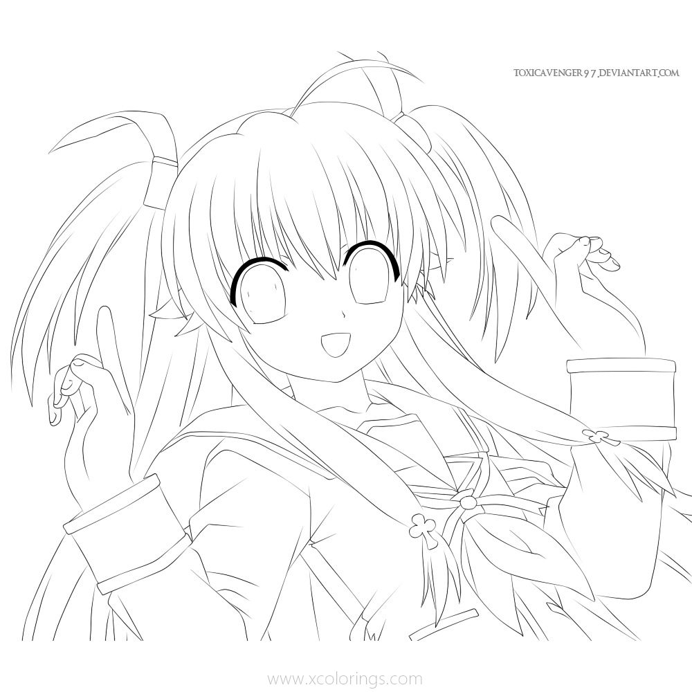 Free Angel Beats Coloring Pages LineArt Yui by ToxicAvenger97 printable