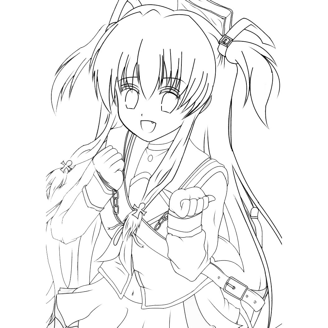 Free Angel Beats Coloring Pages Sketch printable