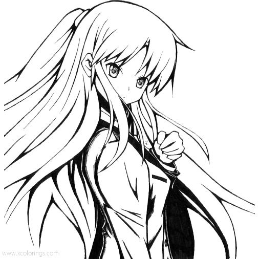 Free Angel Beats Coloring Pages Tachibana Kanade by williamio printable