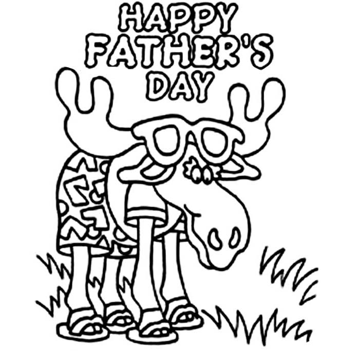 Free Animal Father's Day Coloring Pages Deer printable